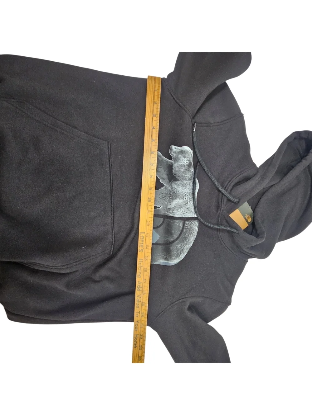 Black Men's Hoodie with Bear Graphic - The North Face